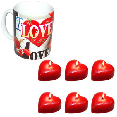 "Love Mug-024, Heart Shape Candles -6pcs - Click here to View more details about this Product
